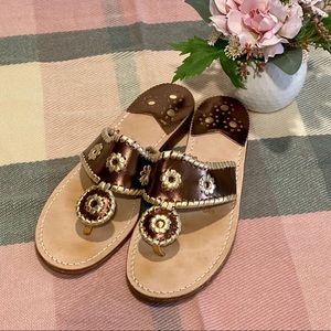 Like new! Jack Rogers Navajo Sandals Bronze & Gold